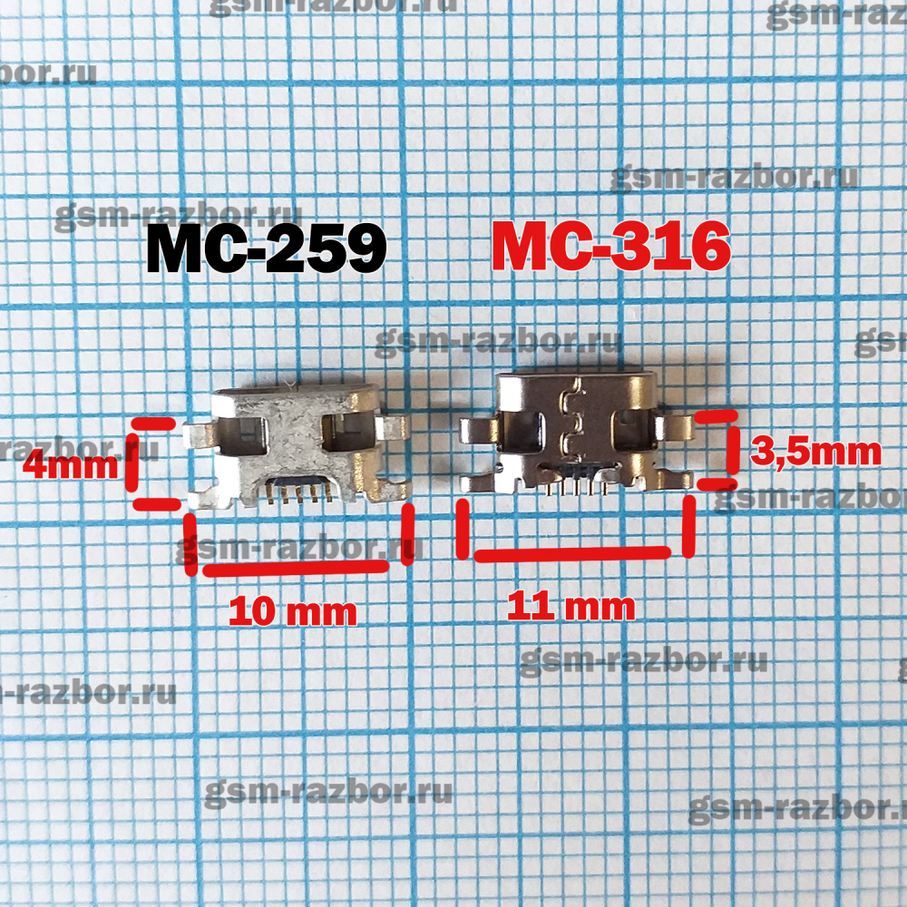 ������ ������� ��� Motorola Moto C Plus XT1723 (Micro USB) 5 Pin MC-316